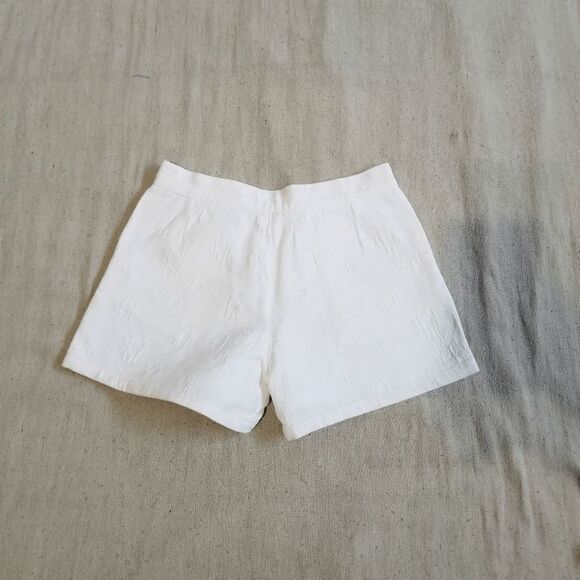 White flower hot pants shorts sz S 2164 - Picture 3 of 4